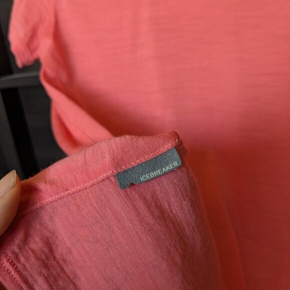 Icebreaker Short Sleeve Shirt Pink Tshirt Top Wool Round Neck Small - Picture 2 of 7